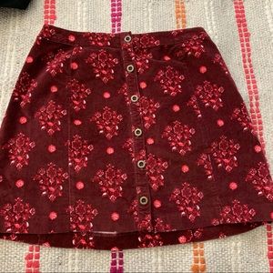 red Hollister floral skirt
